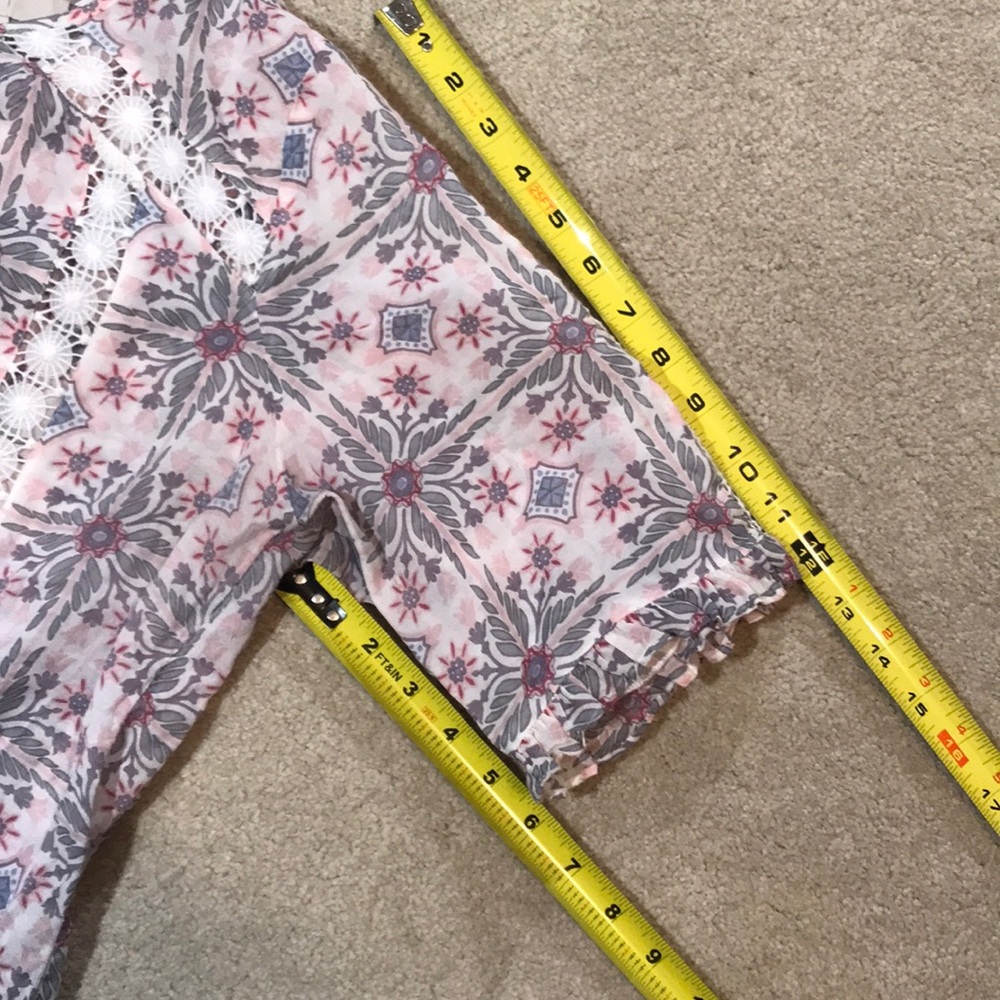 Loft grey & pink elbow sleeve large blouse - Picture 5 of 8
